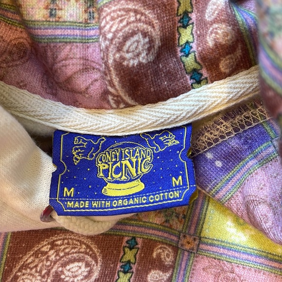 NWT Coney Island Picnic Hoodie | Organic Cotton Coastal College Style Patchwork - Picture 4 of 8
